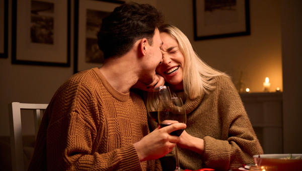 Young couple laughing