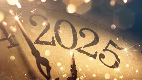 New Year's Eve 2025 Celebration background with gold glitter
