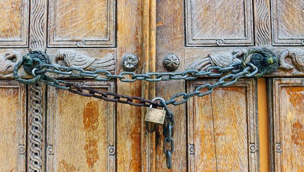 Chained church door