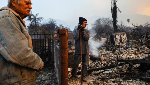 Houses destroyed by LA wildfires