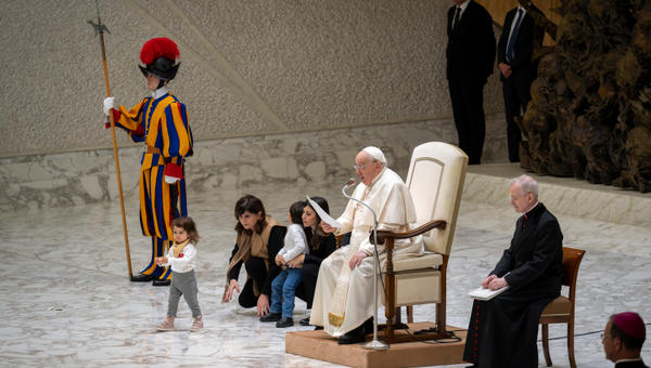 Pope Francis during his weekly general audience in Paul VI Hall at the Vatican on January 15, 2025.