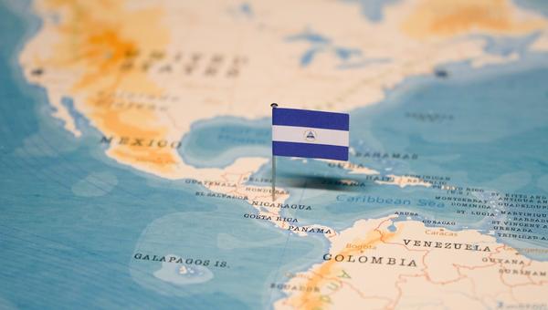 Nicaragua map flag
