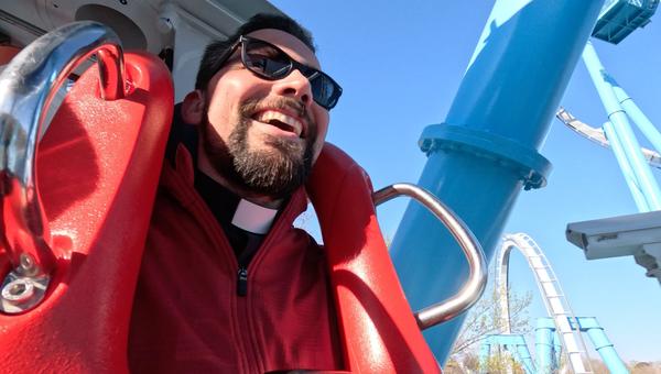 Priest on coaster