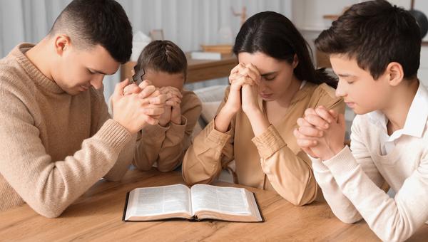 Family praying