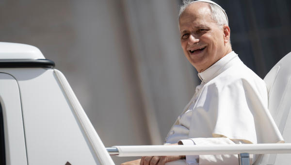 Pope Leo XIV during his weekly general audience in St. Peter's Square at the Vatican, on June 4, 2025.