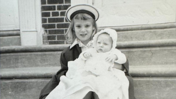Carol Ann Dougherty holding her sister, Kay