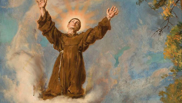 Fragment obrazu Jana Matejki Bohdan Chmielnicki z Tuhaj-bejem pod Lwowem – fragment przedstawiający św. Jana z Dukli