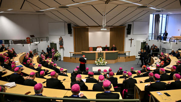 pope-leo-xiv-meets-french-bishops-sainte-bernadette-church-lourdes-september-27-2026