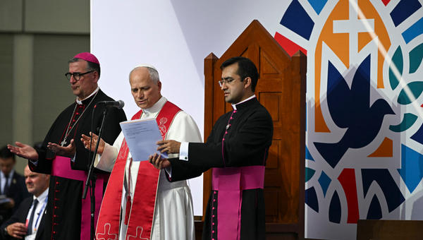 pope-leo-xiv-prays-jean-marc-micas-edgard-ivan-rimaycuna-inga-accueil-notre-dame-lourdes-france-september-27-2026