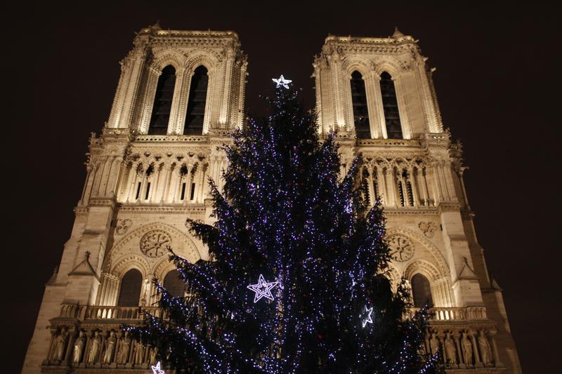 WEB CHRISTMAS TREE NOTRE DAME PARIS PHILIPPE LISSAC:GODONG : PHOTONONSTOP AI