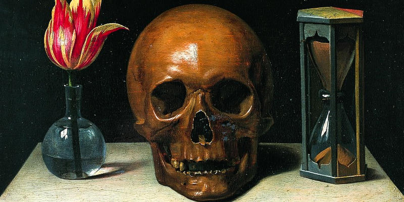 SKULL,FLOWERS,HOUR GLASS