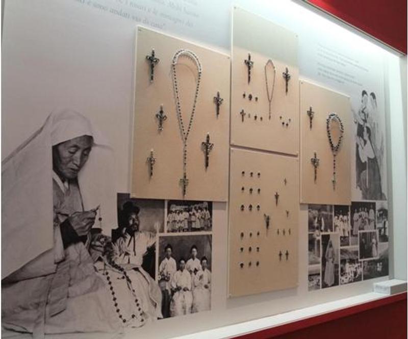 Wall of Rosaries and medals