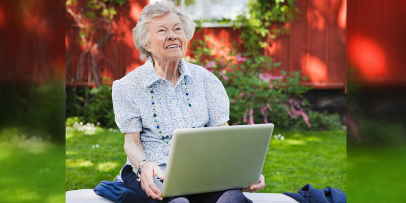 GRANDMA,COMPUTER,OUTSIDE