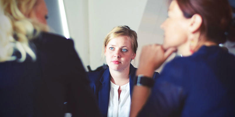 WOMEN,SUITS,LISTENING