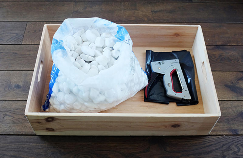 DIY Rain Boot Pebble Box