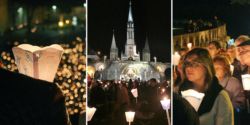 Procesja światła w Lourdes
