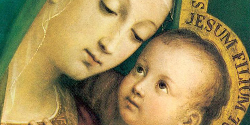 Maria e Jesus no colo