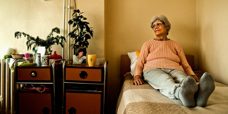 WOMAN ALONE IN BED