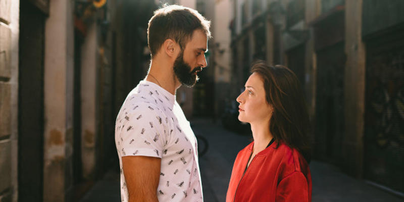 COUPLE STARING