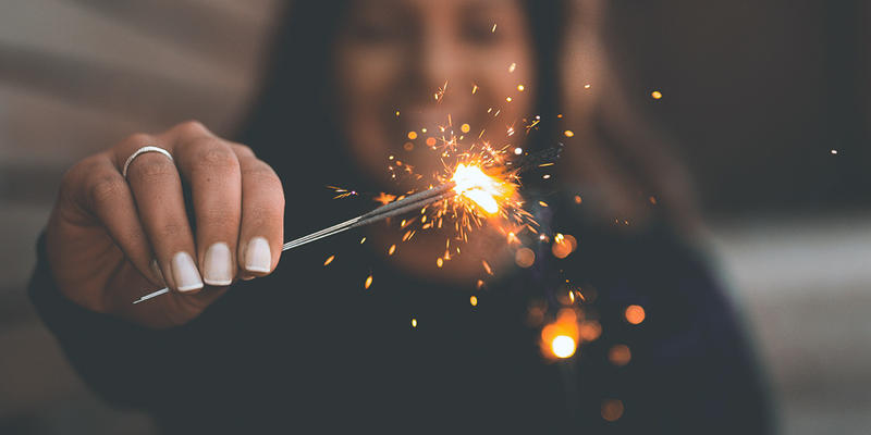 Woman holding Sparkler
