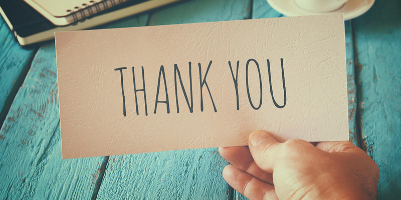 KARTKA Z NAPISEM "THANK YOU"