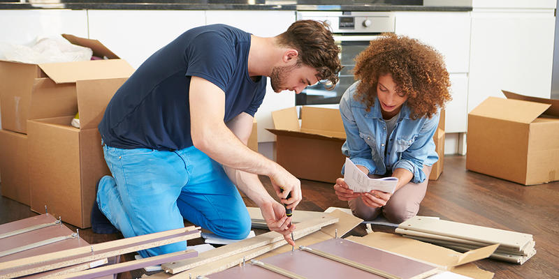 Woman and Man Building
