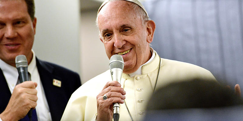 Pope Francis journalists Plane