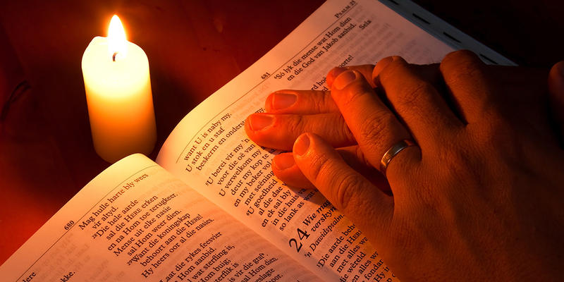 Bible candle light