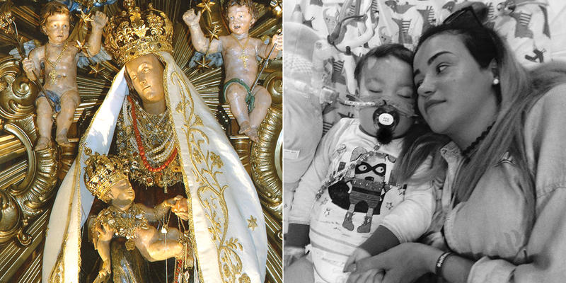 KATE JAMES ALFIE EVANS OUR LADY MARY WITH BABY JESUS CHRIST