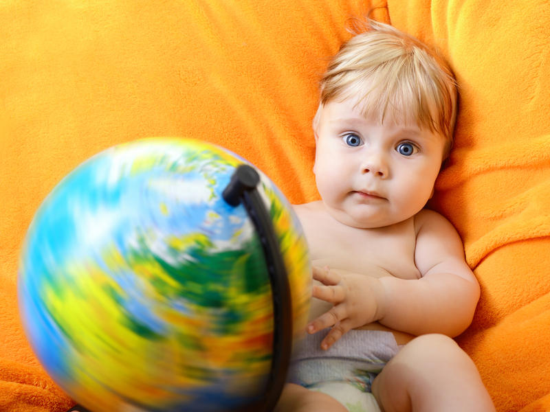 BAMBINO, MONDO, ARANCIONE