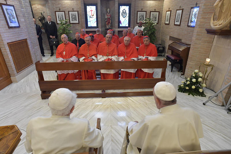 WEB2 - VISIT OF THE NEW CARDINALS TO POPE BENEDICT 02 - Aleteia Polska CONSISTORY 2018