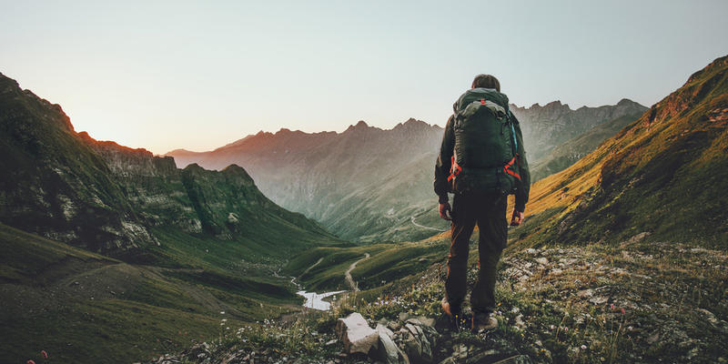 MAN TREKKING