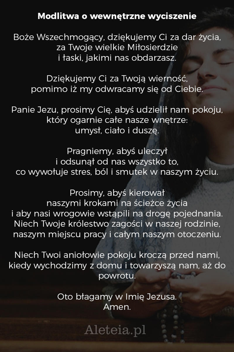 MODLITWY DO ODMAWIANIA W STRESIE