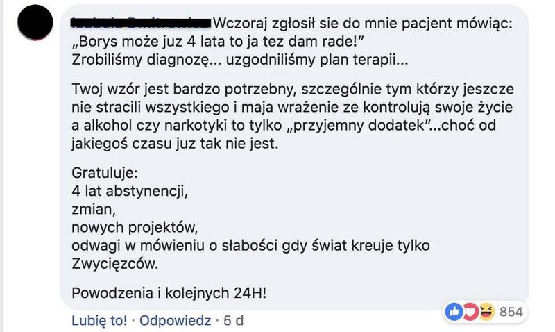 Wpis pod postem B. Szyca/Facebook