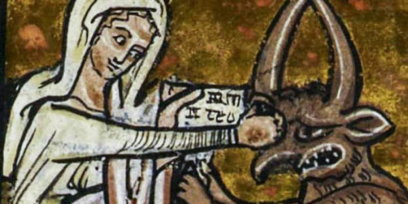 MARY PUNCHING THE DEVIL
