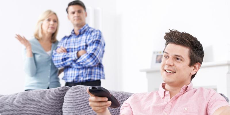 ADULT SON AND PARENTS