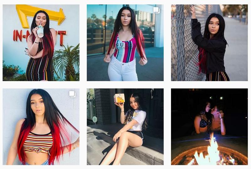 Capture d’écran du compte Instagram de Danielle Cohn