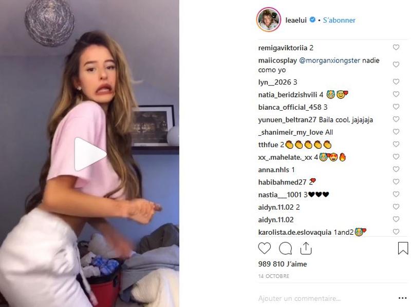 Capture d’écran du compte Instagram de Lea Elui