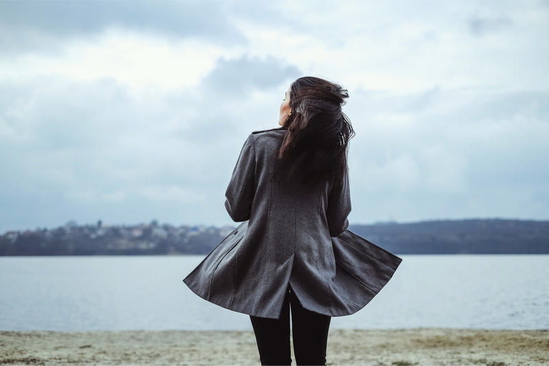young woman park
