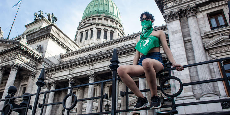 Feminista pró-aborto na Argentina