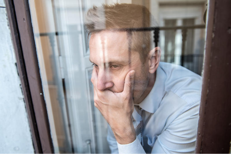 portrait man sad depressed