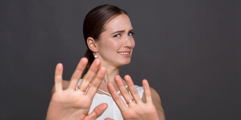 woman saying no