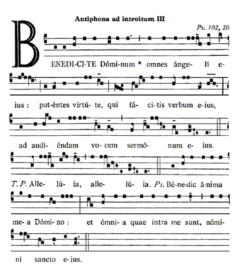 l’introït “Benedícite Dóminum” de la fête des Saints Anges gardiens