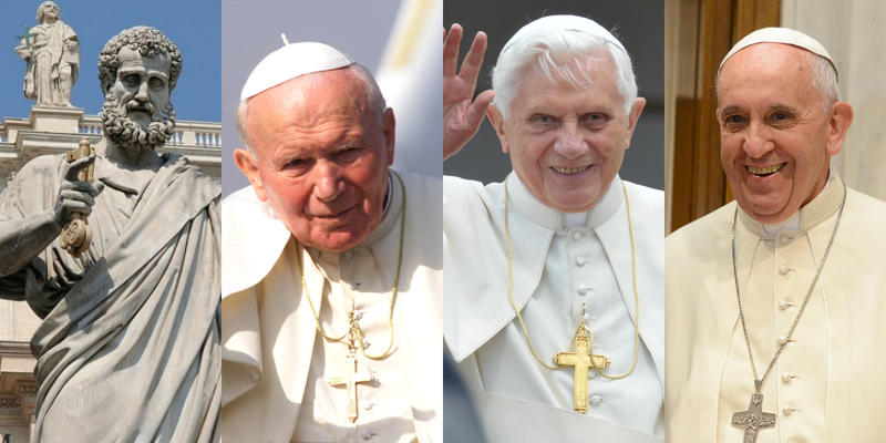 Papa Pedro João Paulo II Bento XVI Francisco