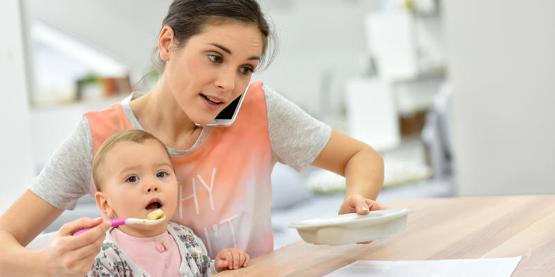 Busy - Mom - Mother - Baby - Work