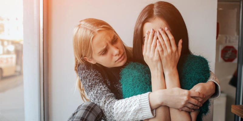 Girl - Woman - Sad - Depression - Comforted - Friend