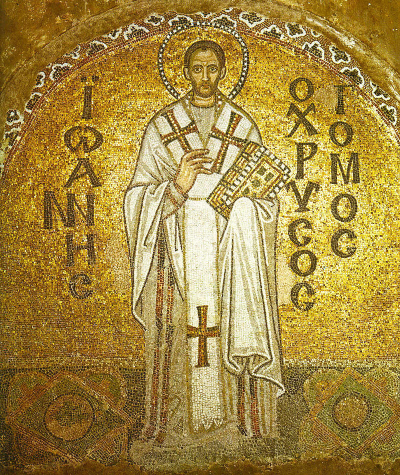 Hagia Sophia. Mosaic in the northern tympanum depicting Saint John Chrysostom