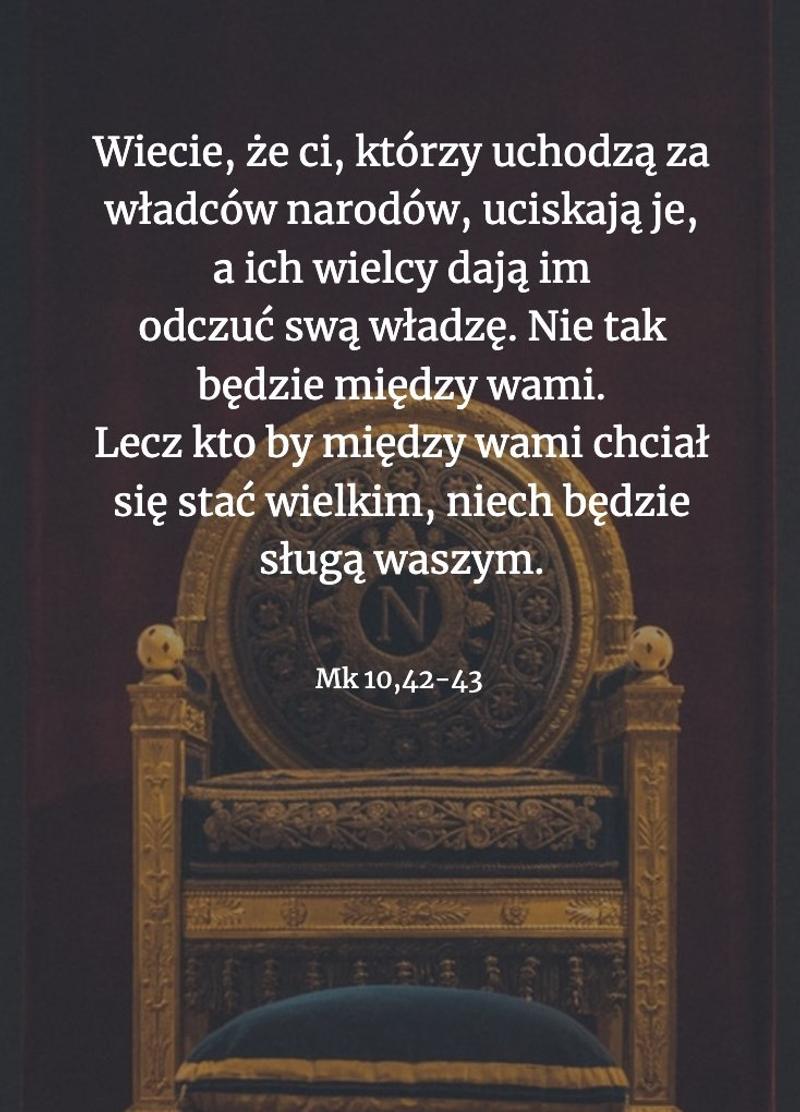 Cytat z Biblii [Mk 10, 42-43]