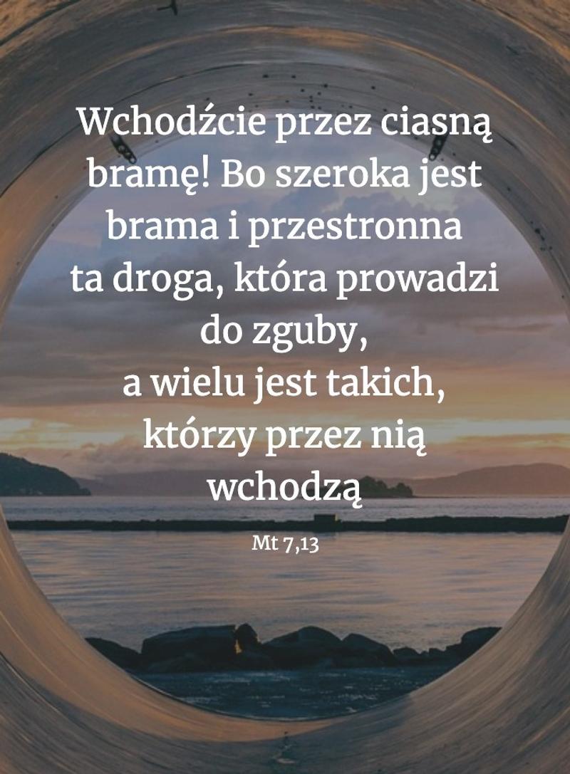 Cytat z Biblii [Mt 7, 13]