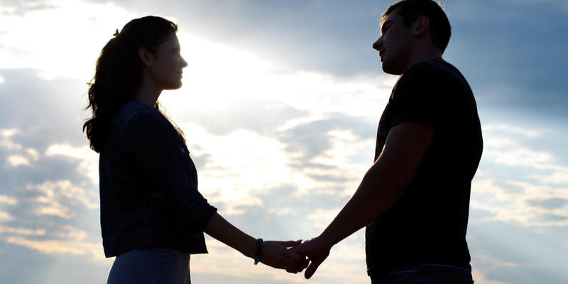 COUPLE, HANDS, SKY